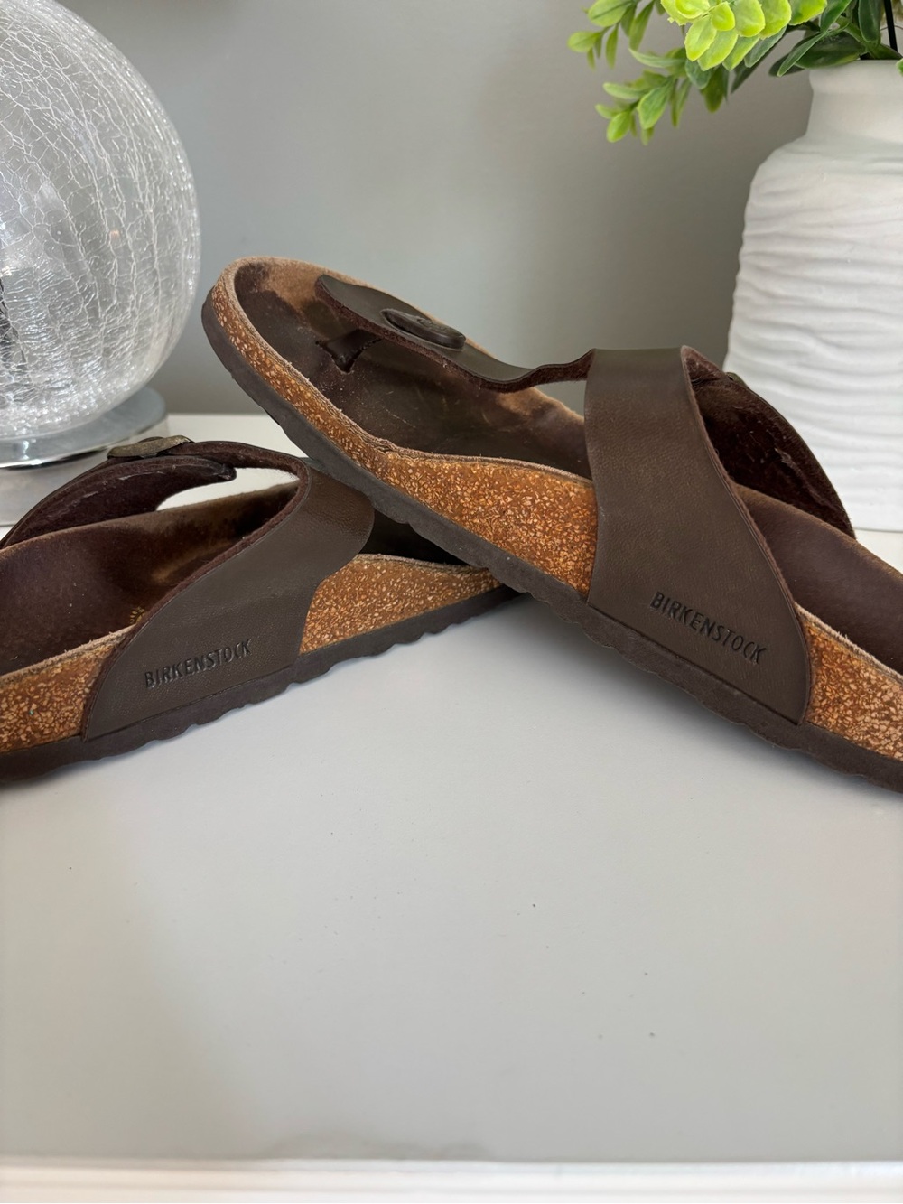Birkenstock Gizeh Dark Brown Birko-Flor Thong Sandals | EU 38 - Picture 7 of 9